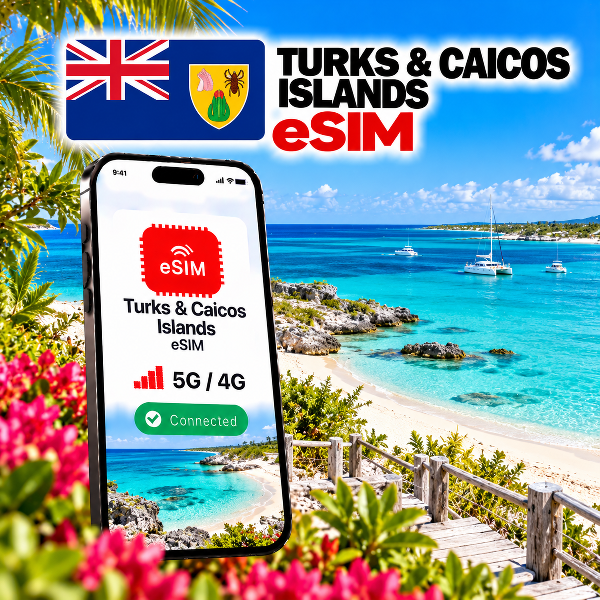 eSIM pour les îles Turques et Caïques